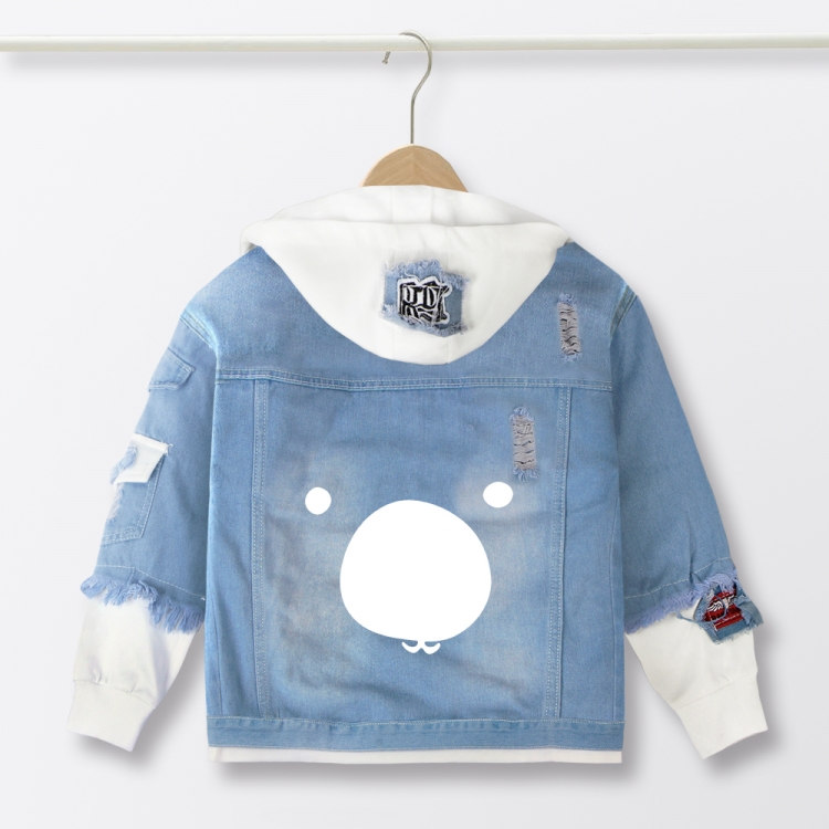 Little bear Cartoon children's denim hooded sweater denim jacket  from 110 to 150 for children