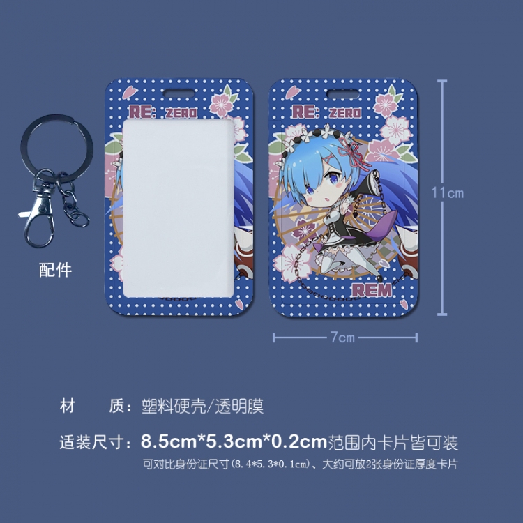 Re:Zero kara Hajimeru Isekai Seikatsu  3D embossed hard shell card holder badge keychain  price for 5 pcs