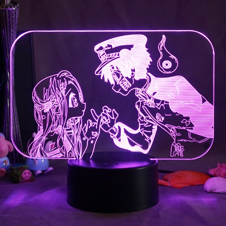  JoJos Bizarre Adventure 3D night light USB touch switch colorful acrylic table lamp BLACK BASE