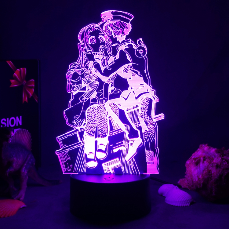  JoJos Bizarre Adventure  3D night light USB touch switch colorful acrylic table lamp BLACK BASE