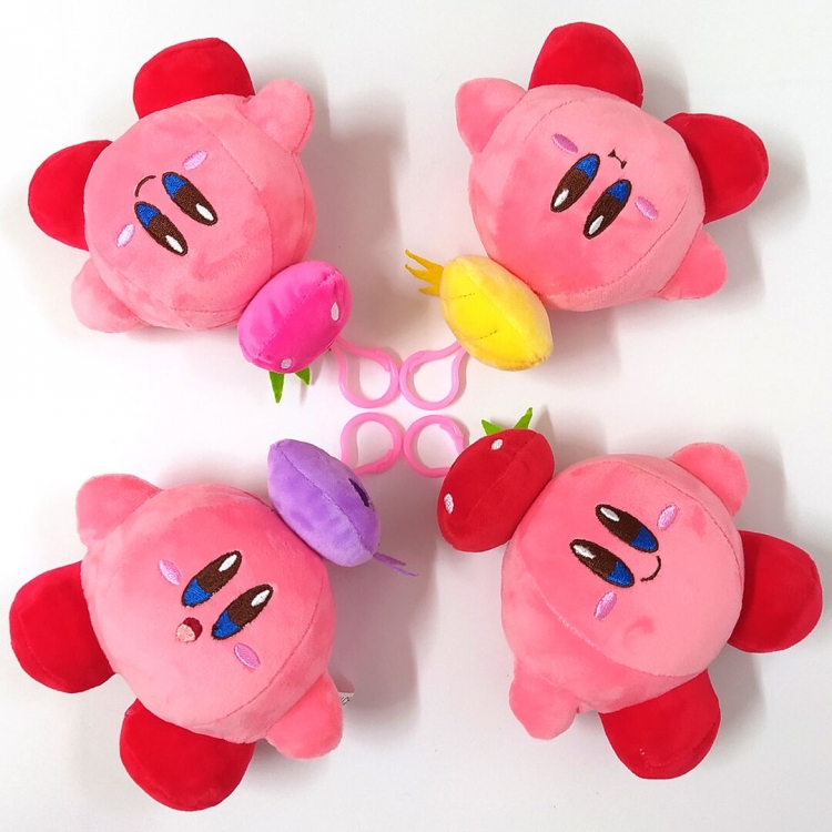 Kirby Animation peripheral plush bag pendant  13x14cm   A set of 4