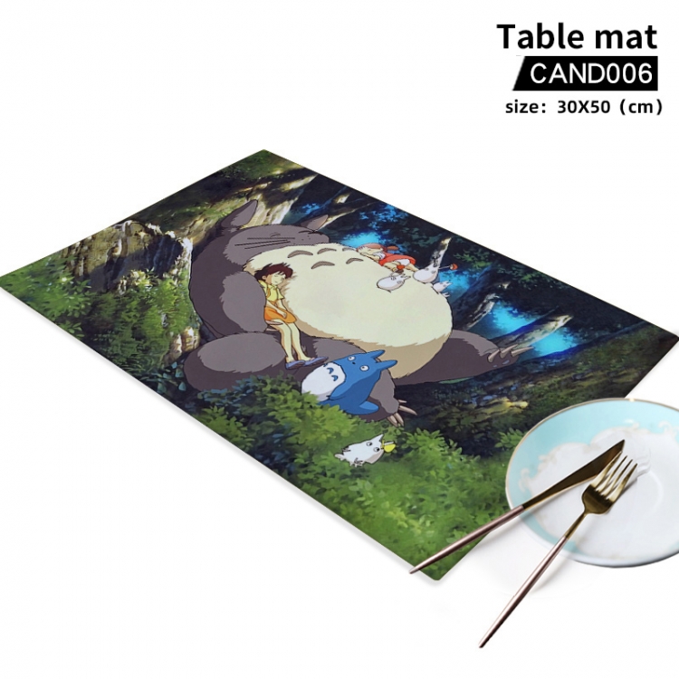 TOTORO Animal printing placemat table mat 30x50cm can be customized as a single model CAND006