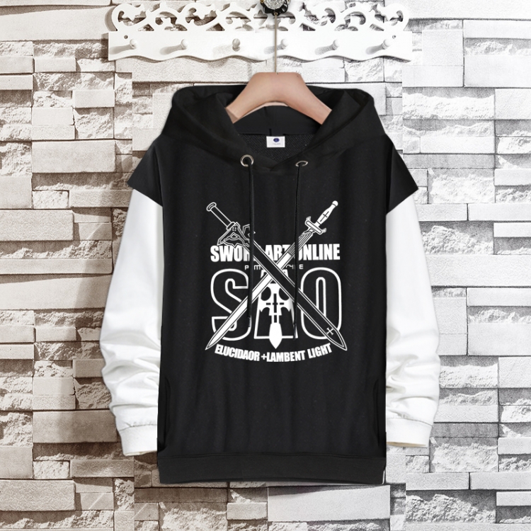 Sword Art Online Anime fake two-piece thick hooded sweater from S to 3XL
