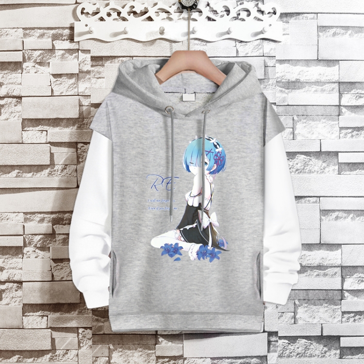 Re:Zero kara Hajimeru Isekai Seikatsu Anime fake two-piece thick hooded sweater from S to 3XL