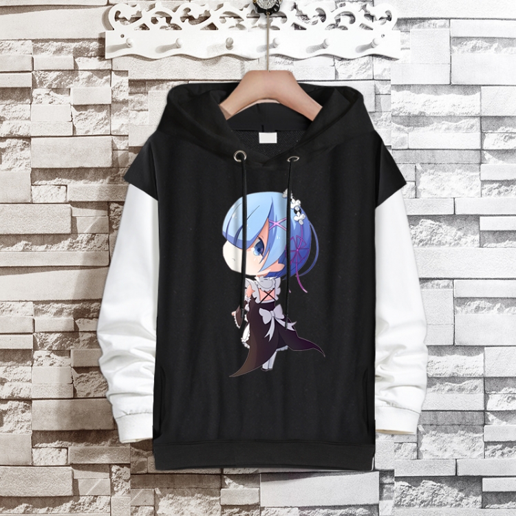 Re:Zero kara Hajimeru Isekai Seikatsu Anime fake two-piece thick hooded sweater from S to 3XL