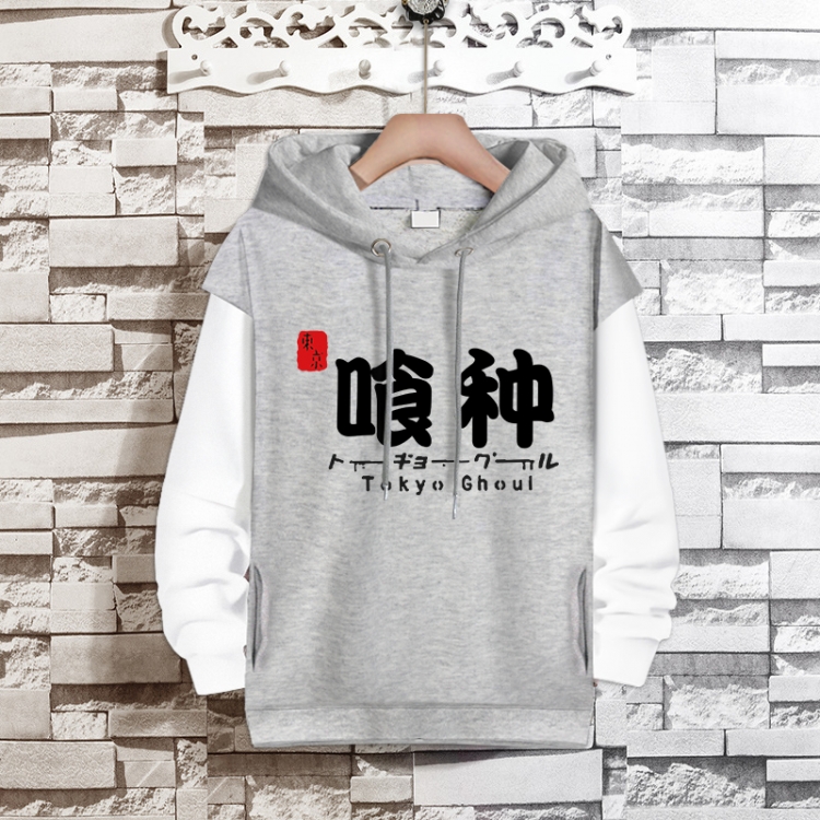 Tokyo Ghoul Anime fake two-piece thick hooded sweater from S to 3XL