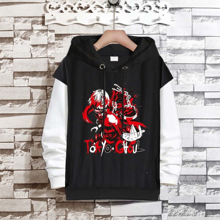 Tokyo Ghoul  Anime fake two-piece thick hooded sweater from S to 3XL