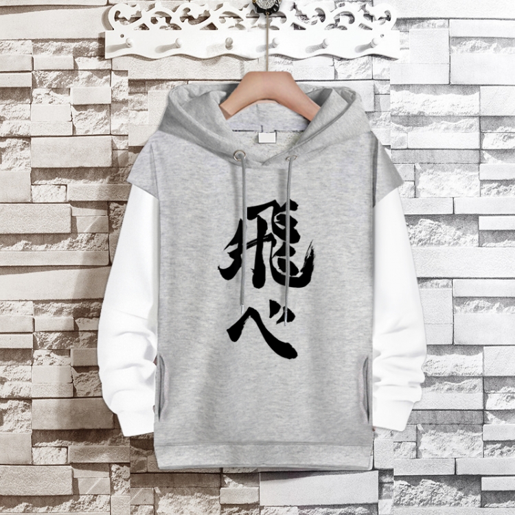 Haikyuu!! Anime fake two-piece thick hooded sweater from S to 3XL