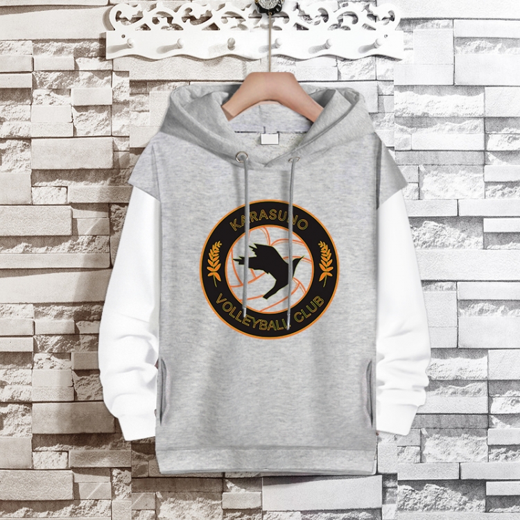 Haikyuu!! Anime fake two-piece thick hooded sweater from S to 3XL