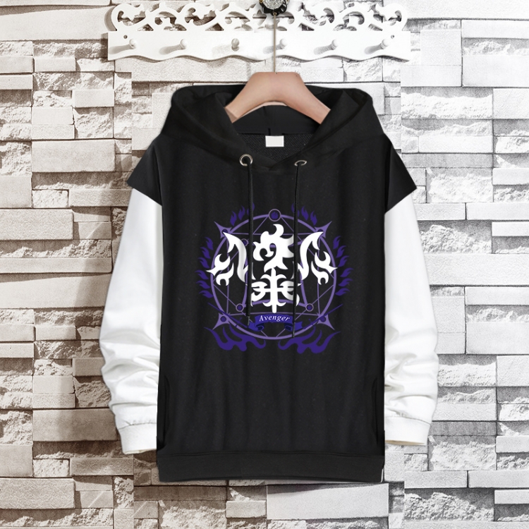 Fate stay night   Anime fake two-piece thick hooded sweater from S to 3XL