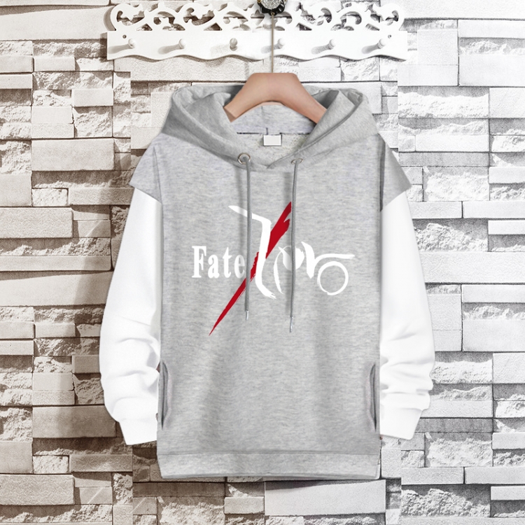 Fate stay night   Anime fake two-piece thick hooded sweater from S to 3XL