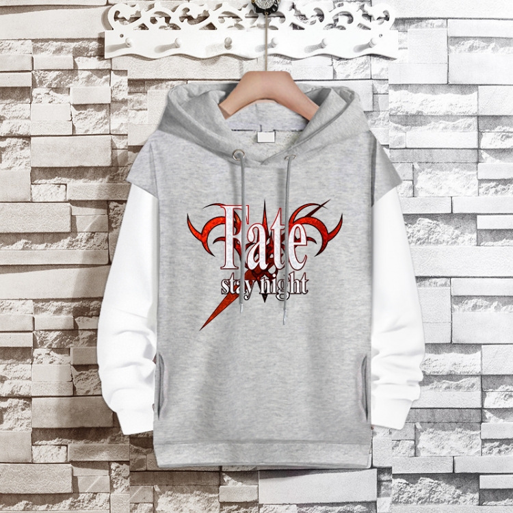 Fate stay night  Anime fake two-piece thick hooded sweater from S to 3XL