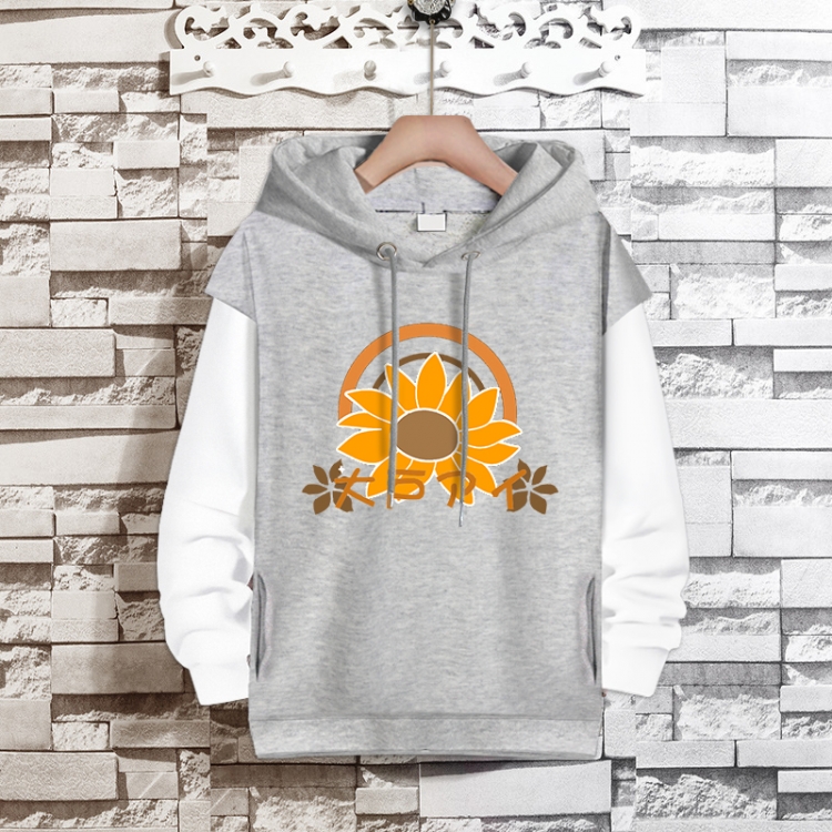WONDER EGG PRIORITY   Anime fake two-piece thick hooded sweater from S to 3XL