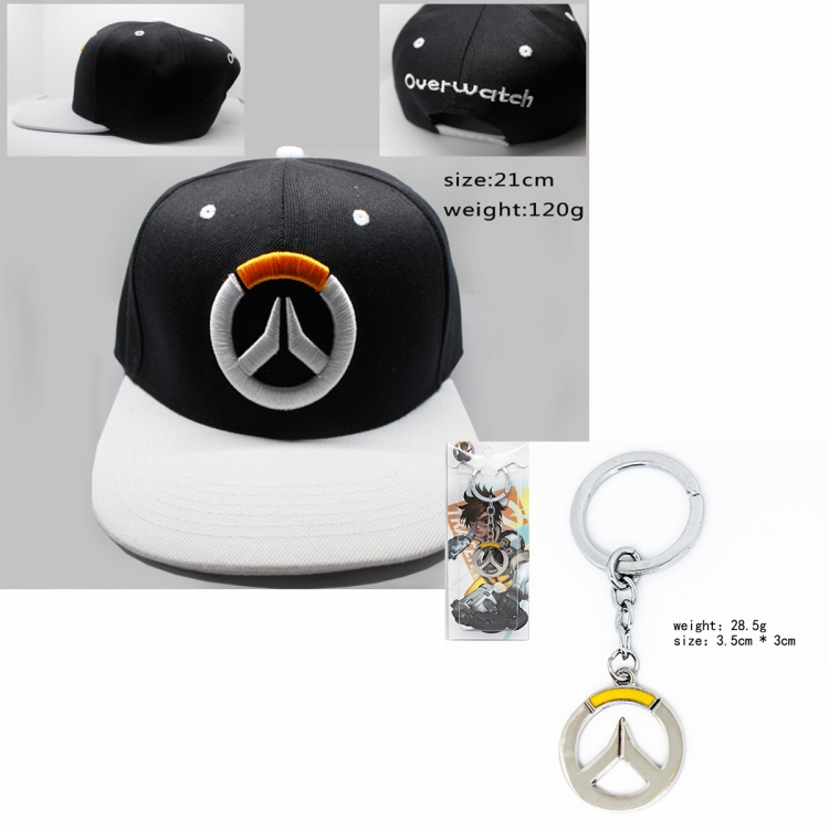 Overwatch Anime Baseball Cap Sun Hat   Keychain