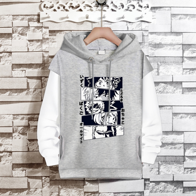My Hero Academia Anime fake two-piece thick hooded sweater from S to 3XL