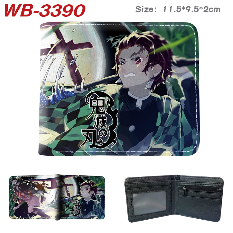 Demon Slayer Kimets Anime pu half-fold wallet 11.5X9X2CM WB-3390A
