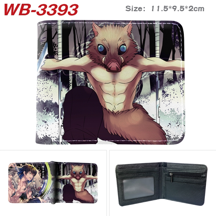 Demon Slayer Kimets Anime pu half-fold wallet 11.5X9X2CM  WB-3393A