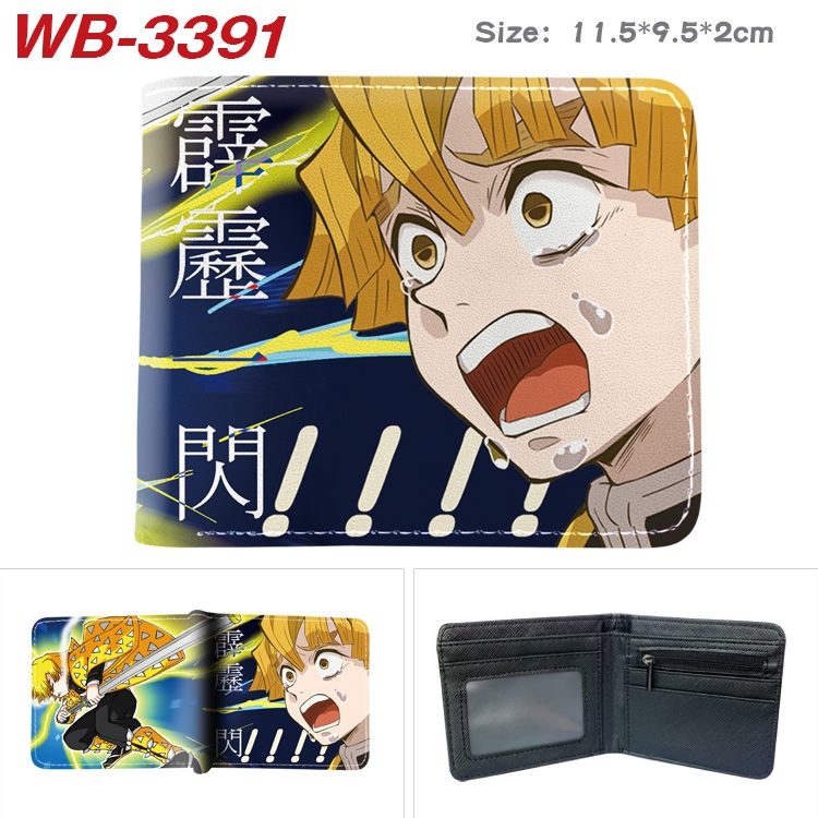 Demon Slayer Kimets Anime pu half-fold wallet 11.5X9X2CM WB-3391A