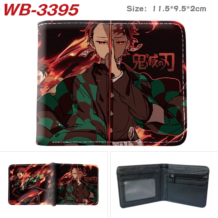 Demon Slayer Kimets Anime pu half-fold wallet 11.5X9X2CM WB-3395A