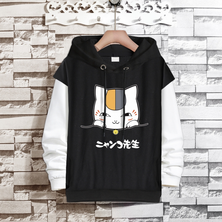 Natsume_Yuujintyou Anime fake two-piece thick hooded sweater from S to 3XL