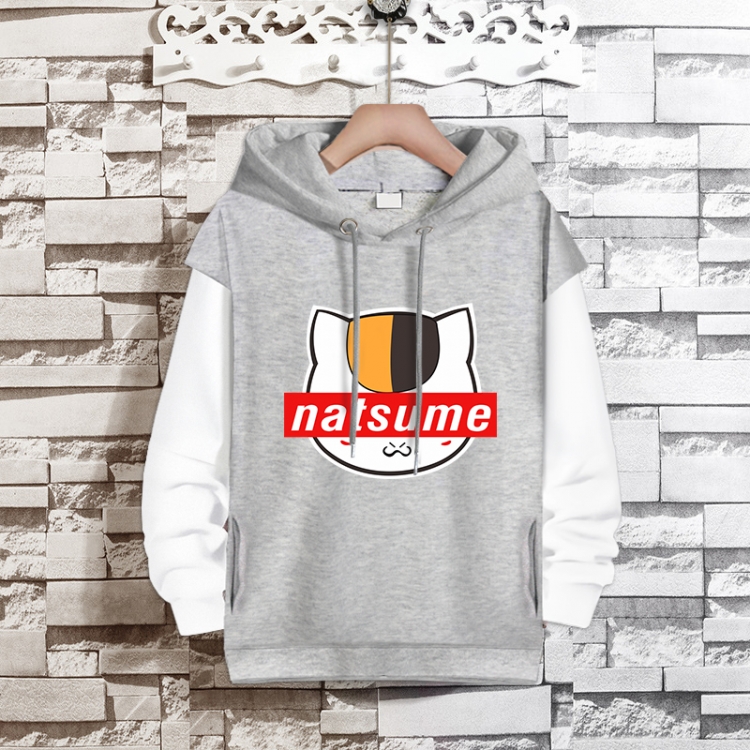 Natsume_Yuujintyou Anime fake two-piece thick hooded sweater from S to 3XL