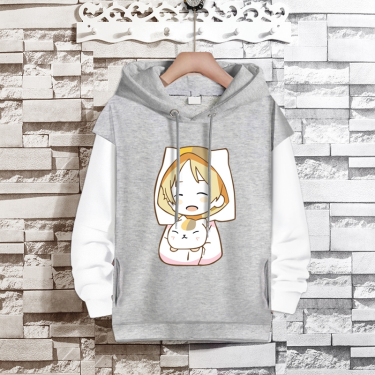 Natsume_Yuujintyou Anime fake two-piece thick hooded sweater from S to 3XL