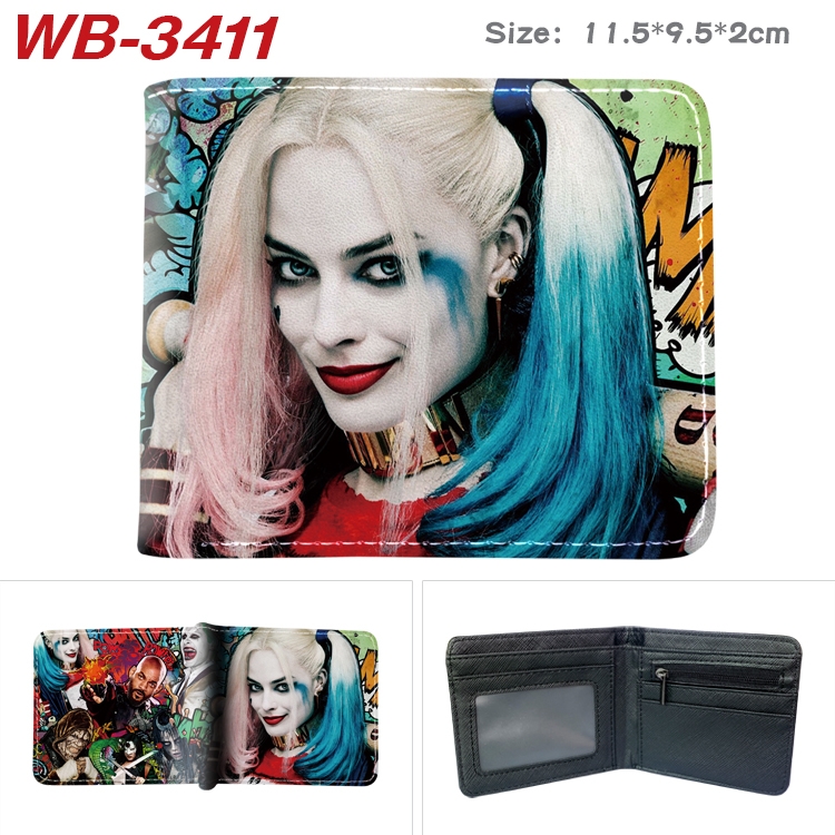 Suicide Squad  Anime pu half-fold wallet 11.5X9X2CM WB-3411A