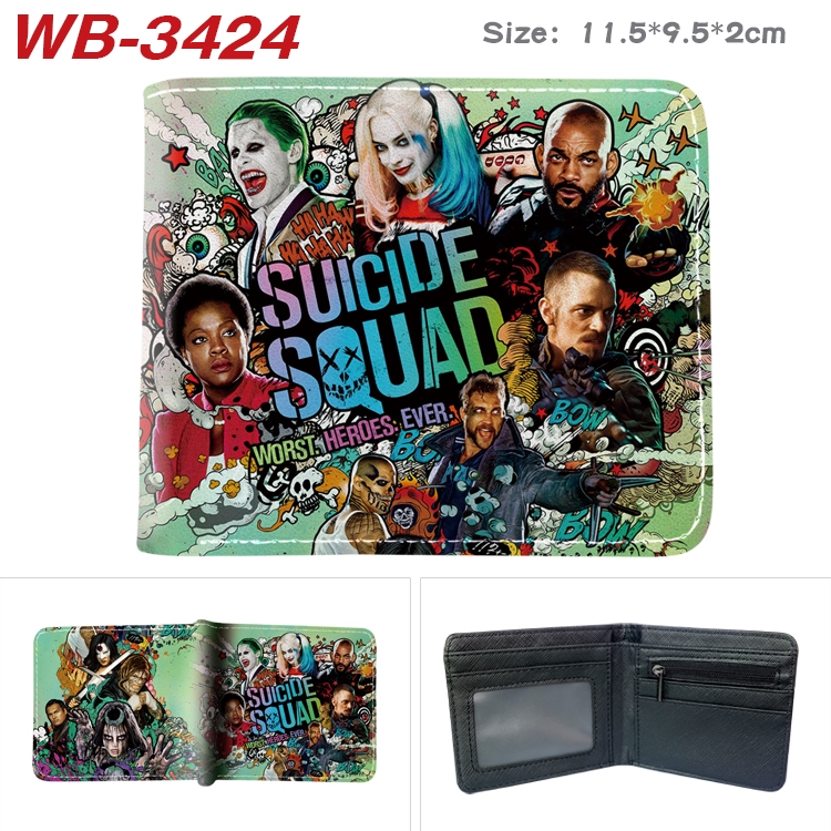 Suicide Squad  Anime pu half-fold wallet 11.5X9X2CM WB-3424A