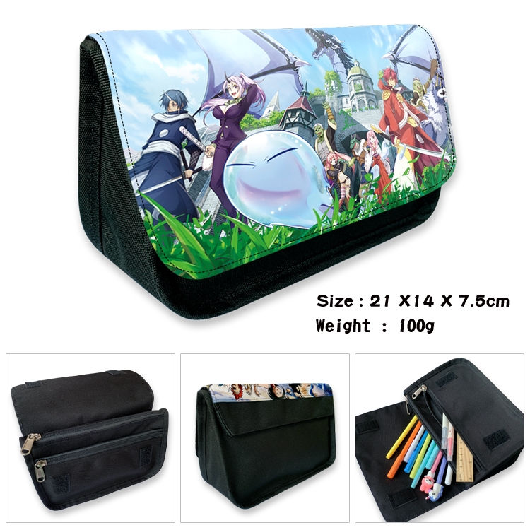 That Time I Got Slim Velcro canvas zipper pencil case Pencil Bag 21×14×7.5cm