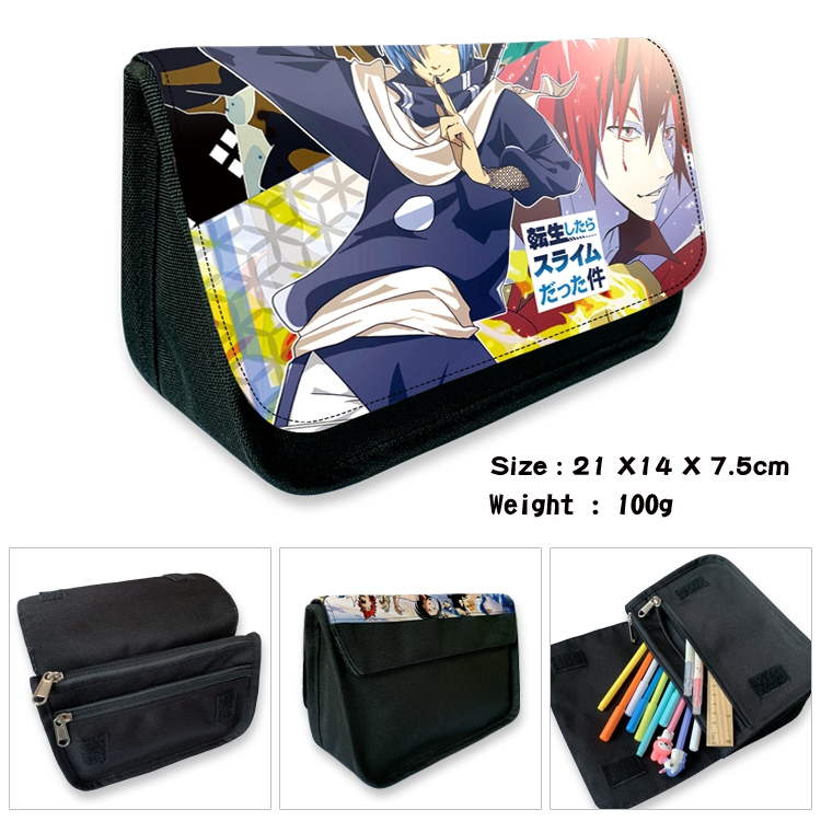 That Time I Got Slim Velcro canvas zipper pencil case Pencil Bag 21×14×7.5cm