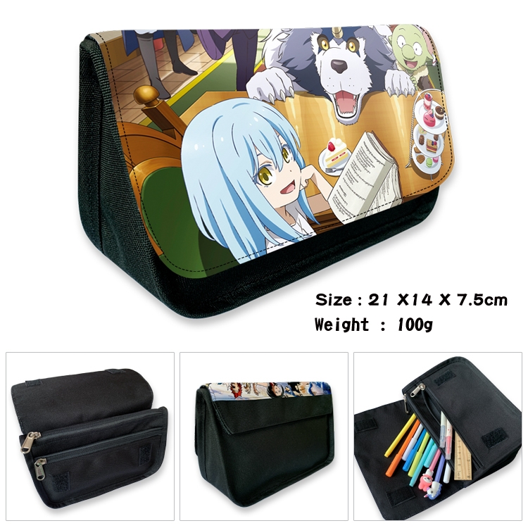 That Time I Got Slim Velcro canvas zipper pencil case Pencil Bag 21×14×7.5cm