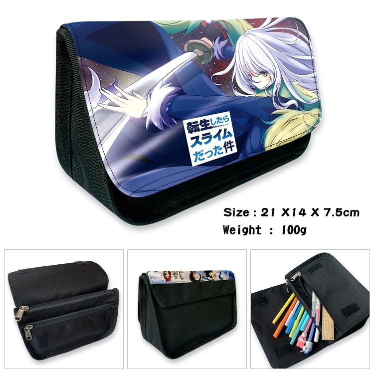 That Time I Got Slim Velcro canvas zipper pencil case Pencil Bag 21×14×7.5cm