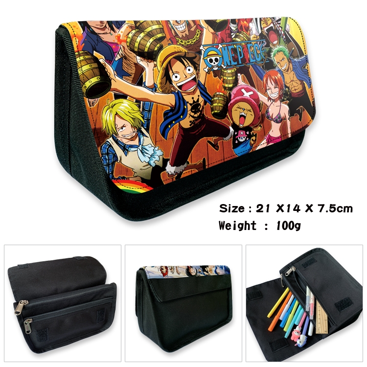  One Piece Velcro canvas zipper pencil case Pencil Bag 21×14×7.5cm