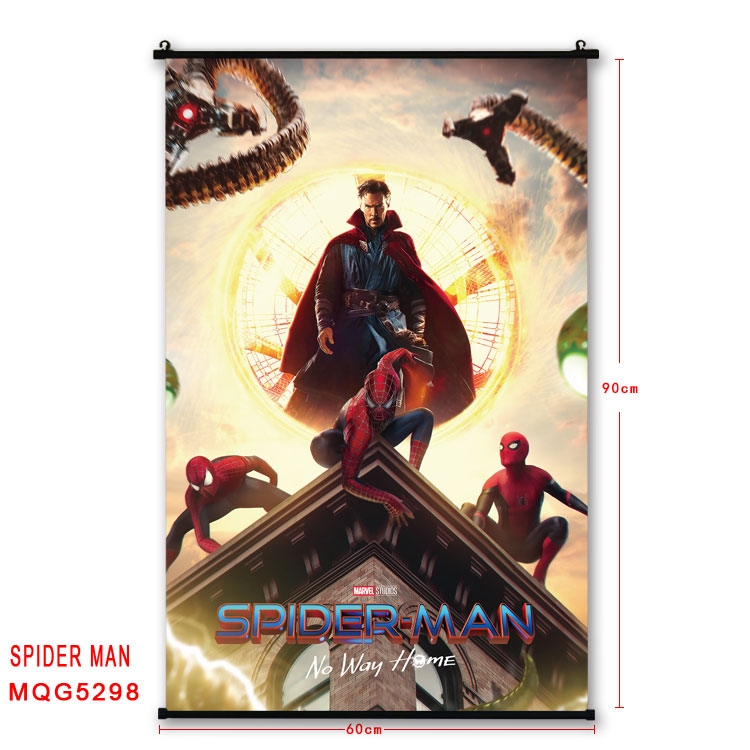 Spiderman black Plastic rod Cloth painting Wall Scroll 60X90CM  MQG-5298