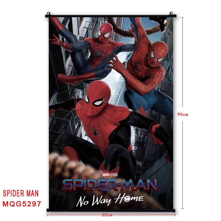 Spiderman black Plastic rod Cloth painting Wall Scroll 60X90CM MQG-5297