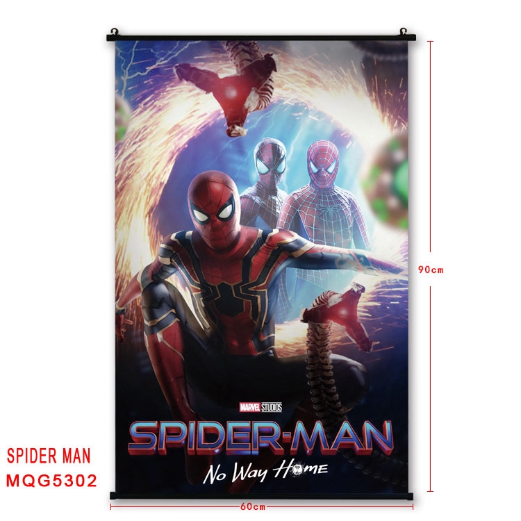 Spiderman black Plastic rod Cloth painting Wall Scroll 60X90CM  MQG-5302