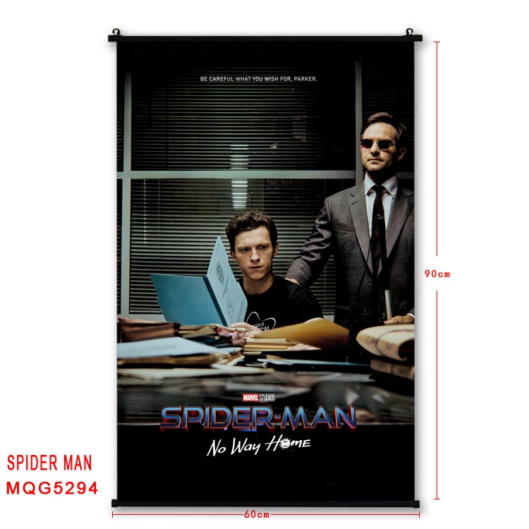 Spiderman black Plastic rod Cloth painting Wall Scroll 60X90CM MQG-5294