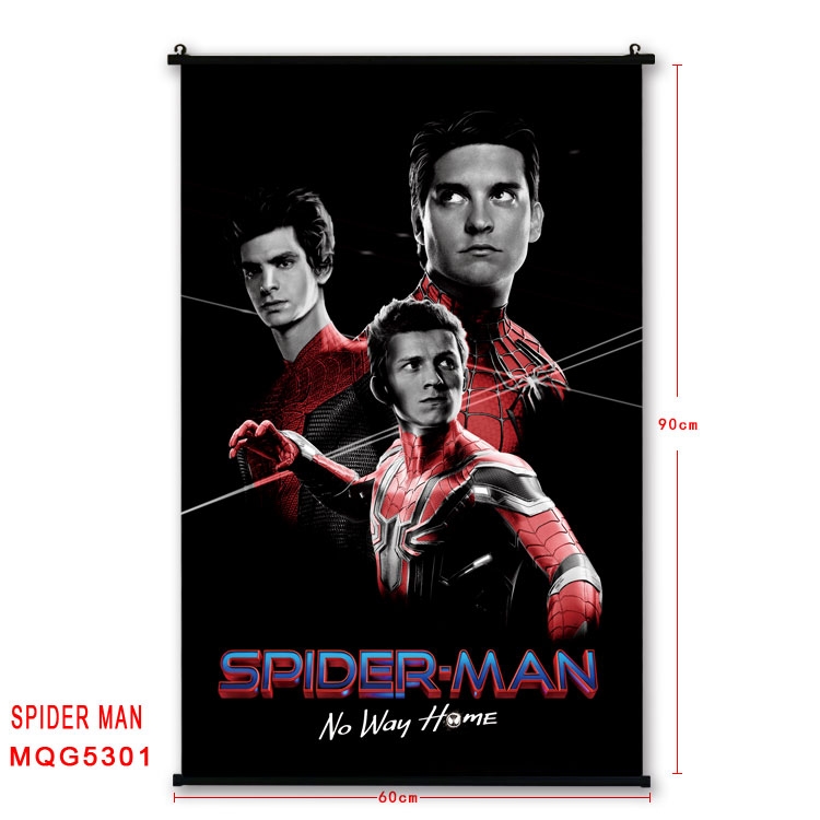 Spiderman black Plastic rod Cloth painting Wall Scroll 60X90CM MQG-5301