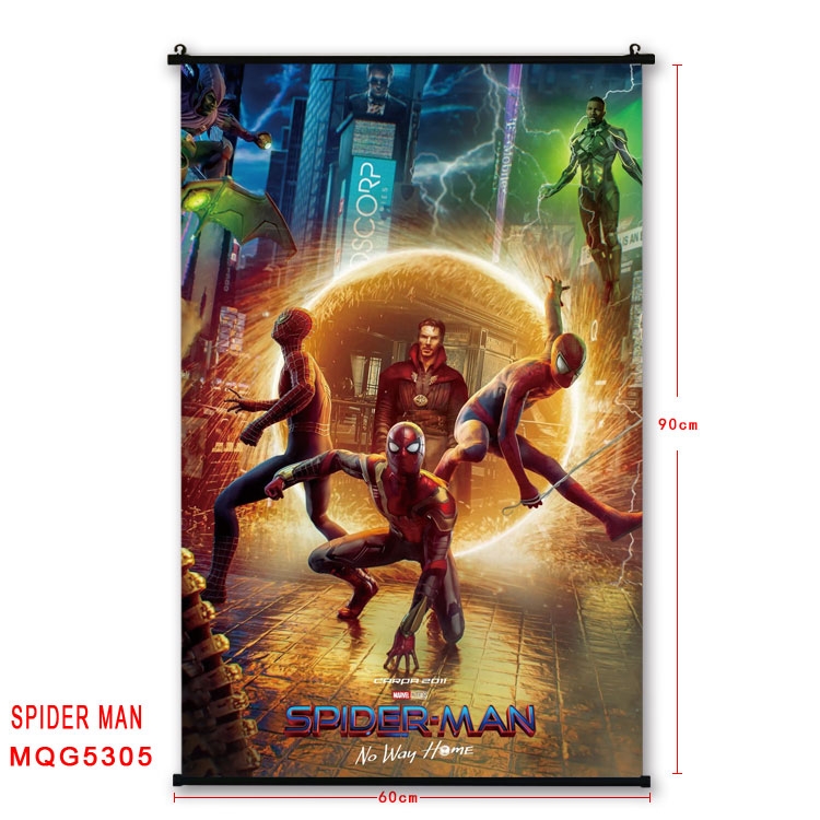 Spiderman black Plastic rod Cloth painting Wall Scroll 60X90CM  MQG-5305