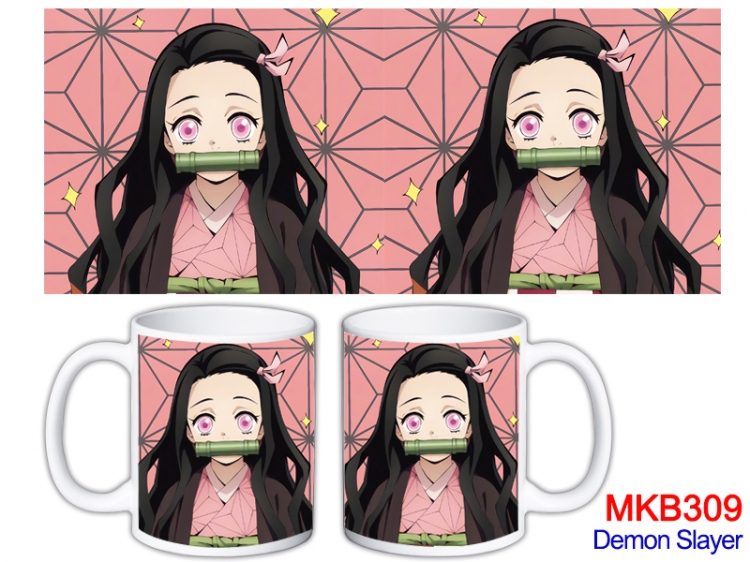 Demon Slayer Kimets  Anime color printing ceramic mug cup price for 5 pcs MKB-309