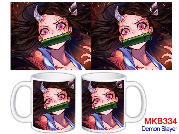 Demon Slayer Kimets  Anime color printing ceramic mug cup price for 5 pcs MKB-334