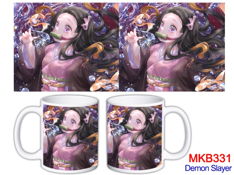 Demon Slayer Kimets  Anime color printing ceramic mug cup price for 5 pcs MKB-331