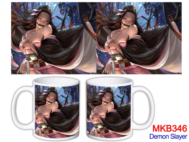 Demon Slayer Kimets  Anime color printing ceramic mug cup price for 5 pcs MKB-346