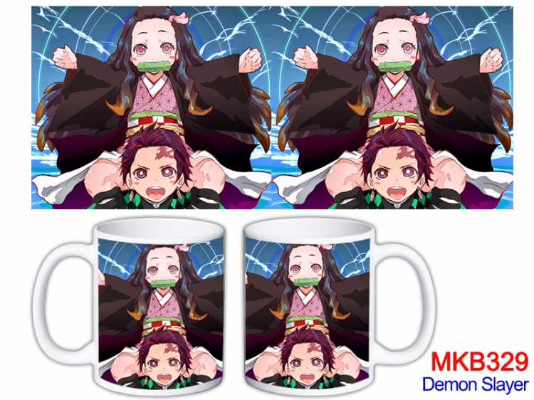 Demon Slayer Kimets  Anime color printing ceramic mug cup price for 5 pcs MKB-329