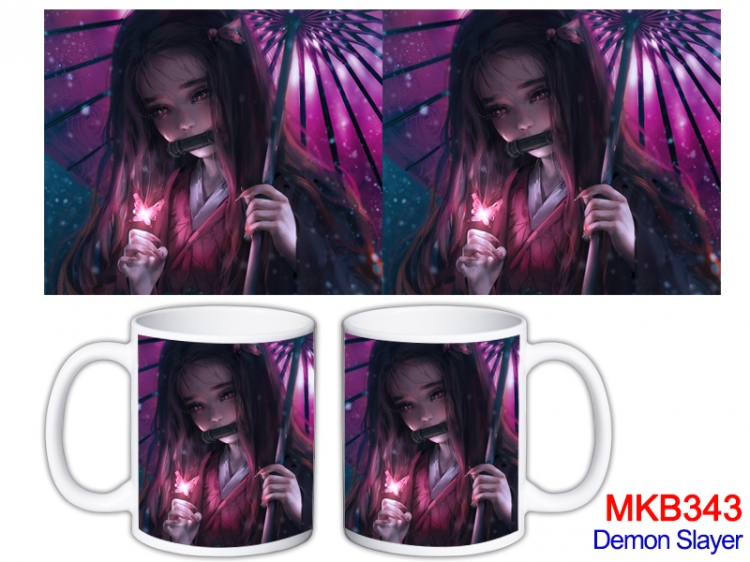 Demon Slayer Kimets  Anime color printing ceramic mug cup price for 5 pcs MKB-343