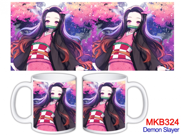 Demon Slayer Kimets  Anime color printing ceramic mug cup price for 5 pcs MKB-324