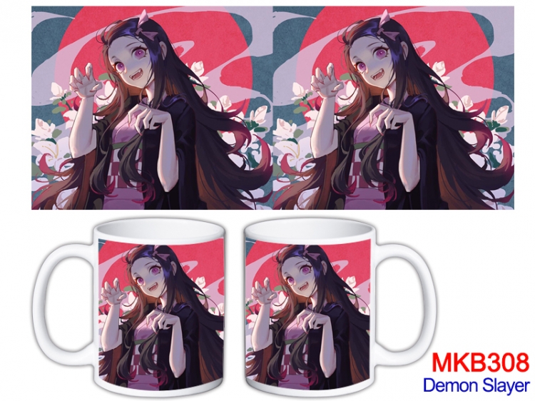 Demon Slayer Kimets  Anime color printing ceramic mug cup price for 5 pcs MKB-308