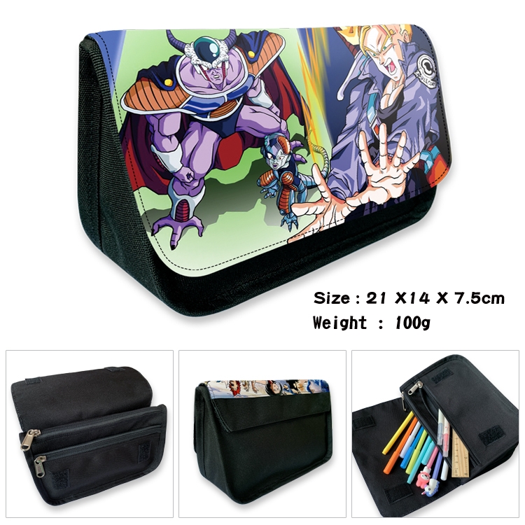 DRAGON BALL Velcro canvas zipper pencil case Pencil Bag 21×14×7.5cm