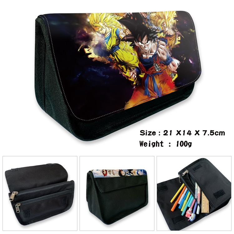 DRAGON BALL Velcro canvas zipper pencil case Pencil Bag 21×14×7.5cm