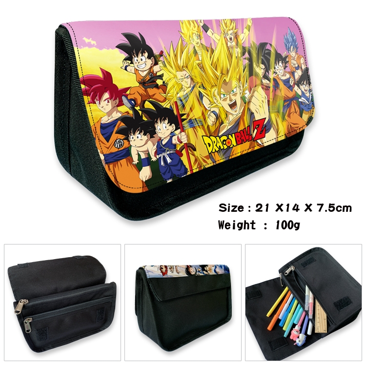 DRAGON BALL Velcro canvas zipper pencil case Pencil Bag 21×14×7.5cm